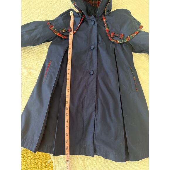 Rothschild toddlers girls pea coat jacket hoodie lined navy blur buttons sz5 - Picture 16 of 16